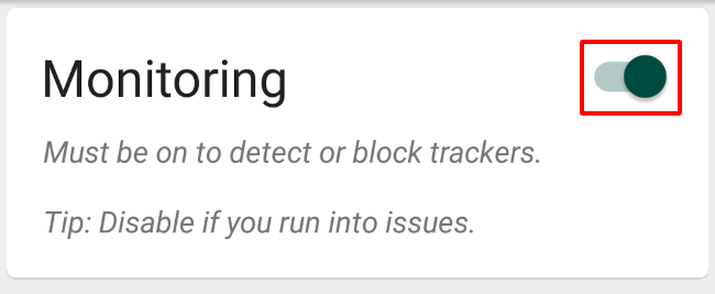 Disable Monitoring for an app