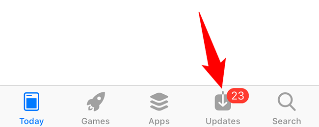 Tap "Updates" at the bottom of the App Store.