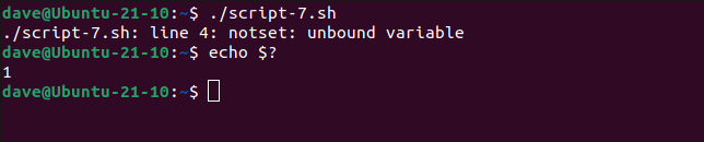 Running a script that does capture uninitialized variables.