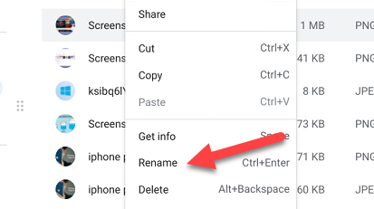 Right click and select "Rename."