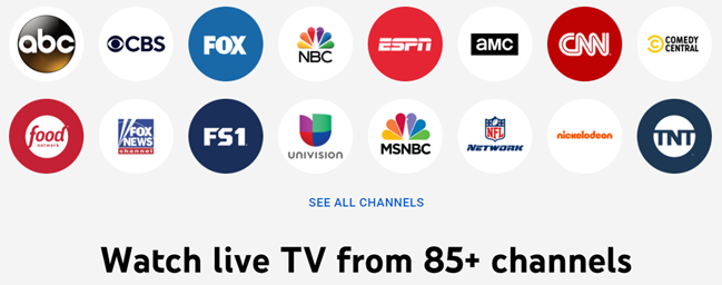 YouTube TV channels.