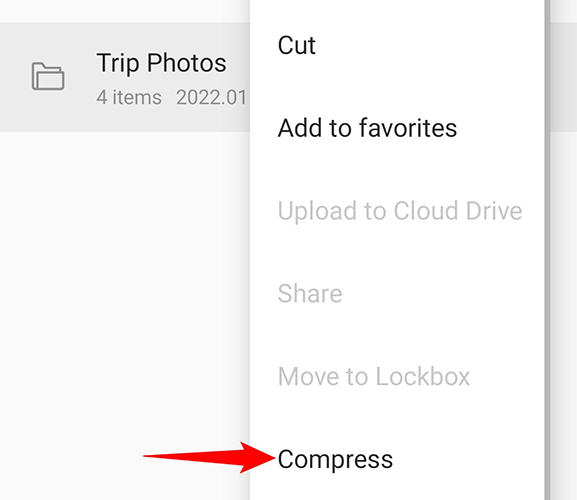 Select "Compress" from the menu.