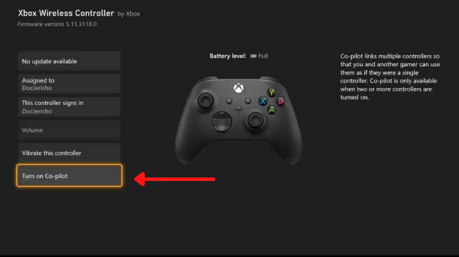 Xbox Co-pilot Step 5 Turn on