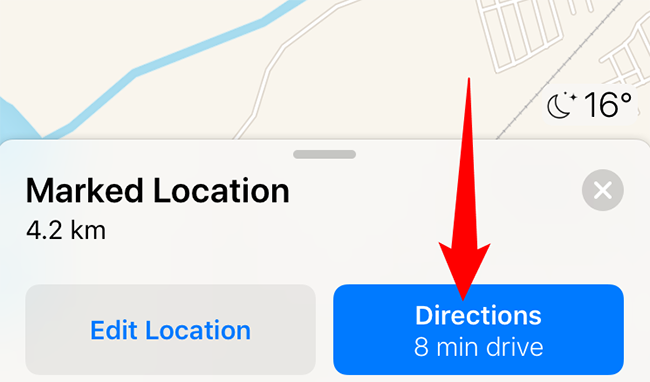 Tap "Directions."