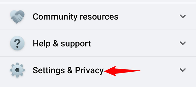 Choose "Settings & Privacy" from "Menu."