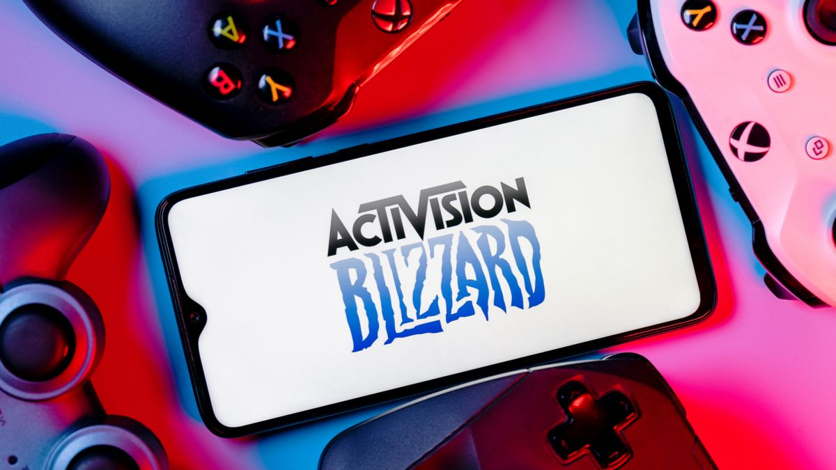 Activision Blizzard logo on phone