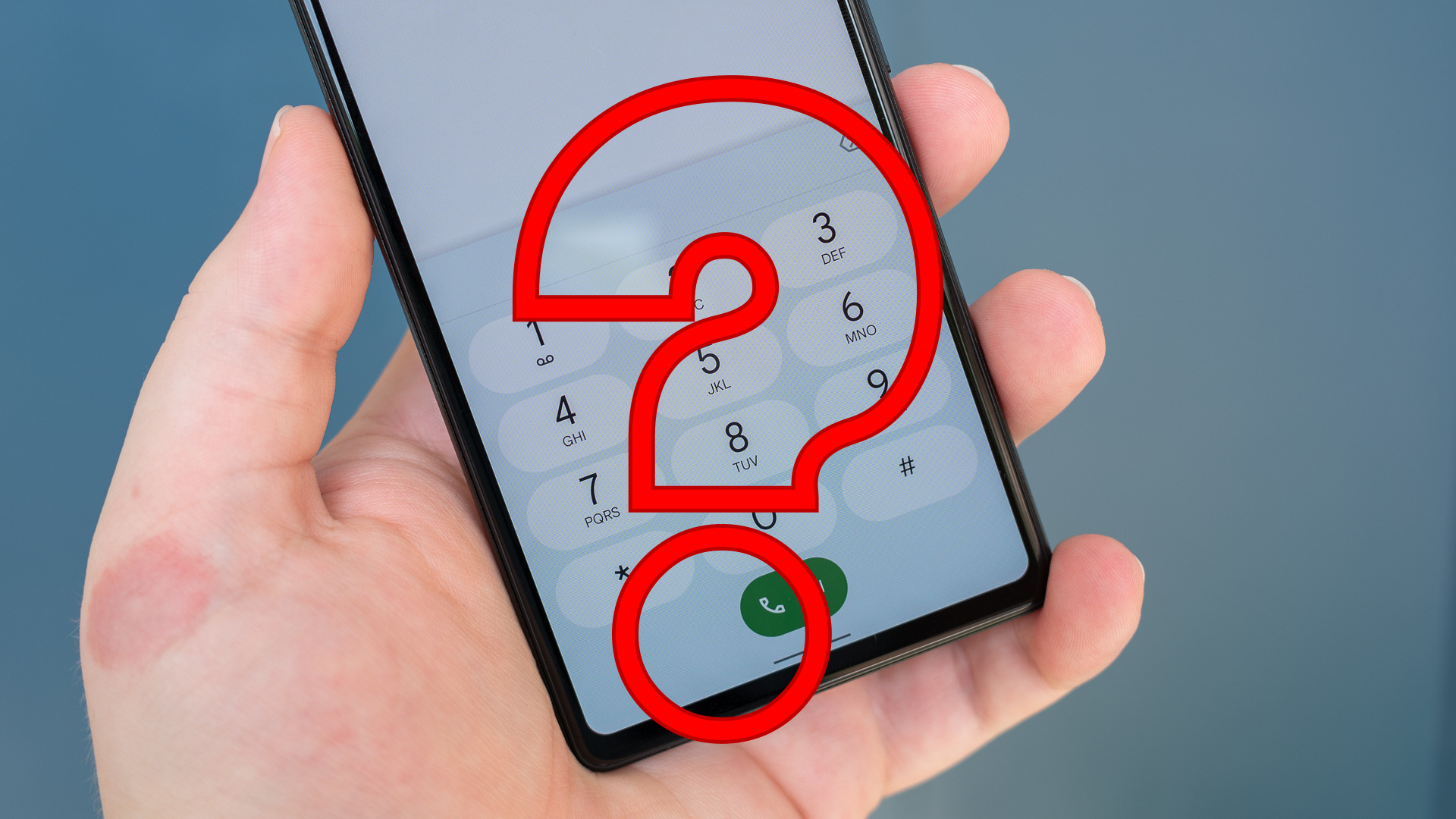 Android dialer with question mark.