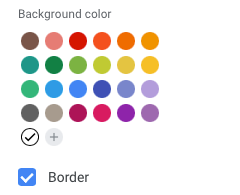 Background Color and Border options