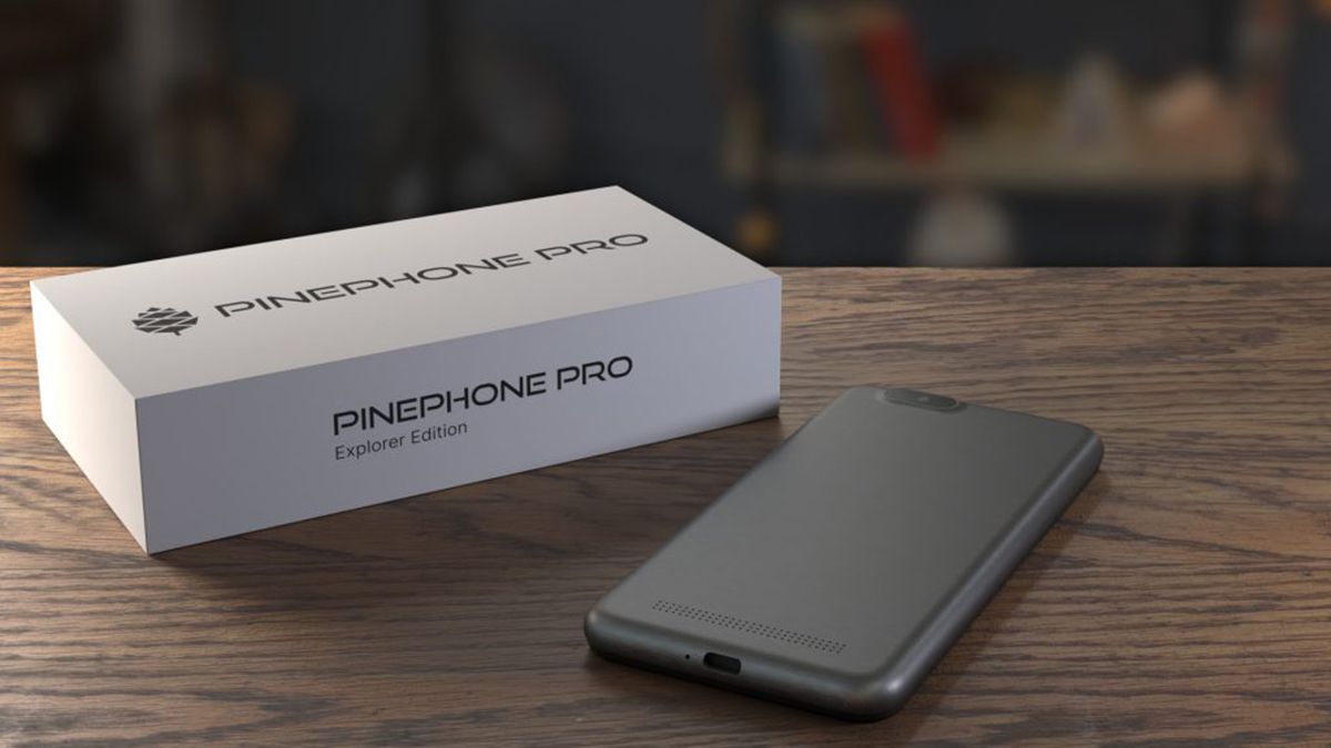 A PinePhone pro on a table