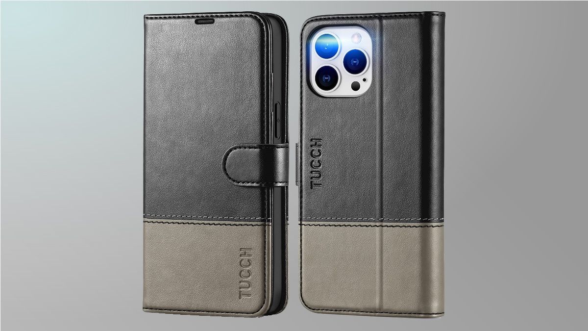 Tucch wallet case on grey background