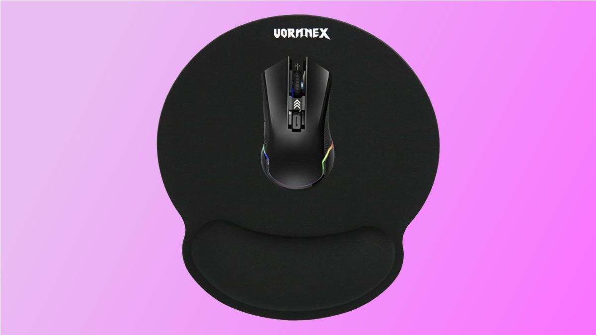 VORNNEX mouse pad on pink background
