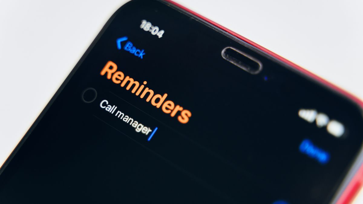An iPhone screen showing the Apple Reminders interface.