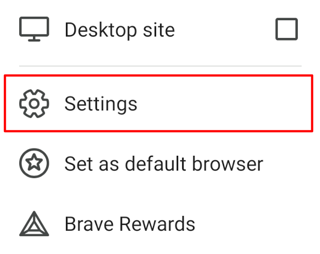 Tap "Settings" to access the main settings menu.