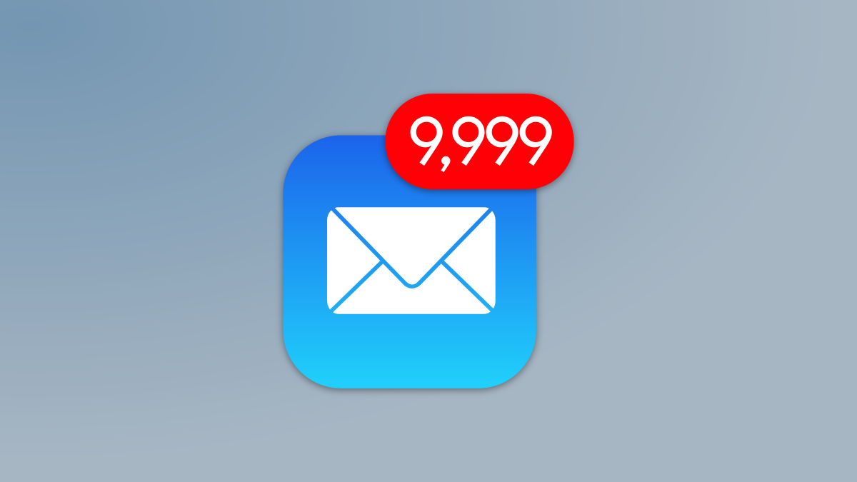 Email icon with unread counter.