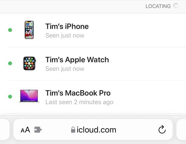 Find My iPhone via iCloud.com