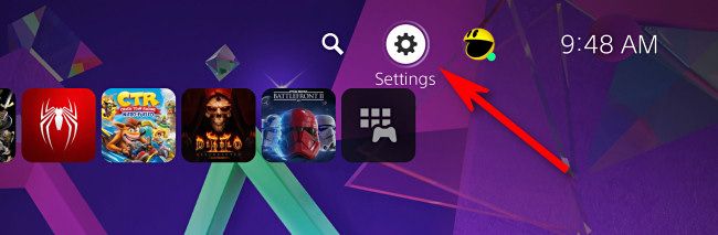 On your PS5 home screen, select the Settings gear icon.