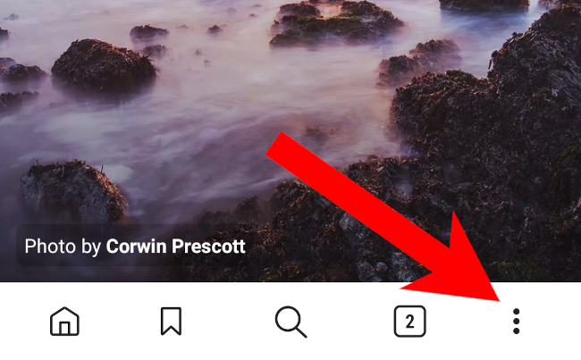 Click the three vertical dots in the Brave browser bar.