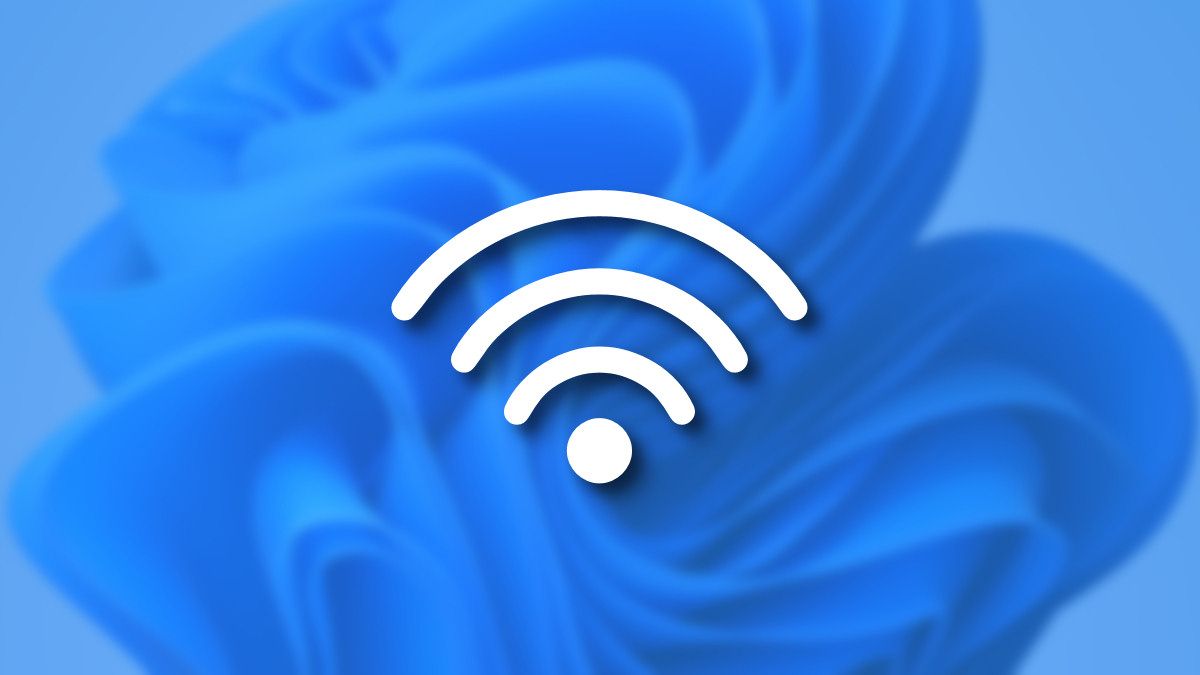 The Windows 11 Wi-Fi icon on a blue background.
