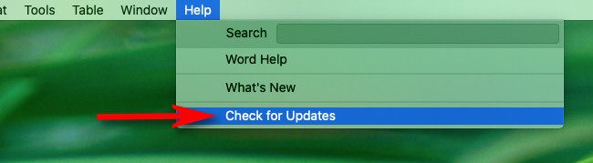 In the Mac menu bar, click "Help" then select "Check For Updates."