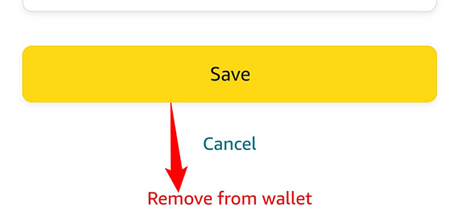Tap "Remove From Wallet" at the bottom.
