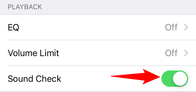 Enable the "Sound Check" option.
