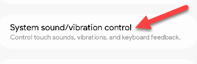 Tap "System/Sound Vibration Control."