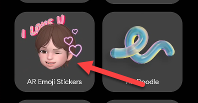 Select &quot;AR Emoji Stickers.&quot;