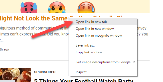Select "Open Link in New Tab."