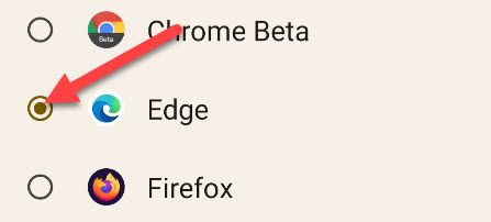 Choose the browser you want to use.