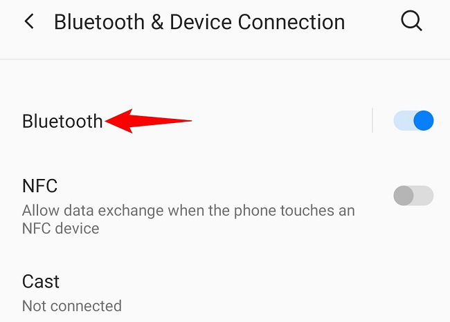 Navigate to Bluetooth & Device Connection > Bluetooth in Settings.