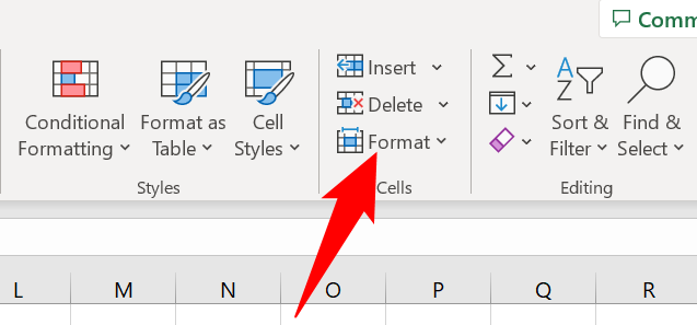 Choose "Format" in the "Home" tab.