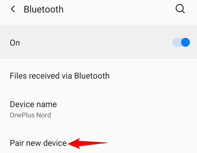 Select "Pair New Device" in the menu.