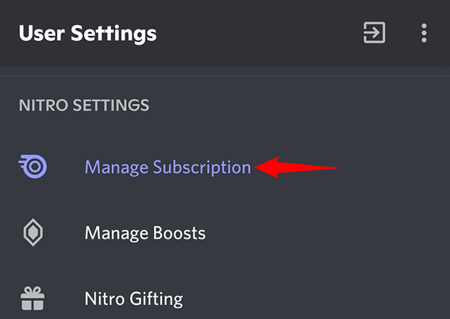 Choose "Manage Subscription."