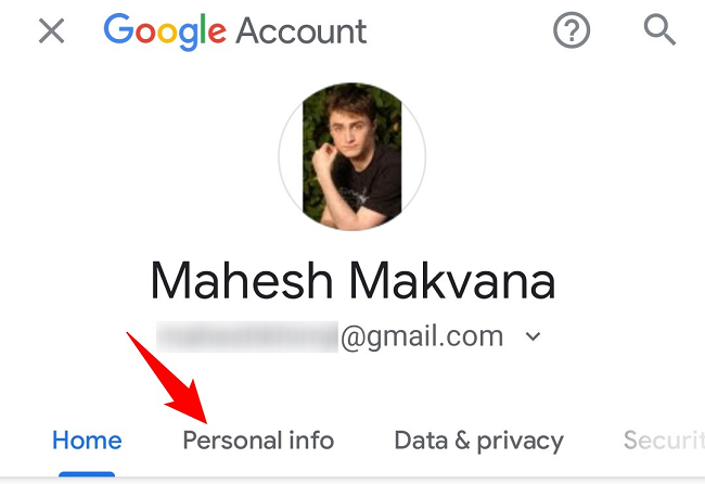 Access the "Personal Info" tab.