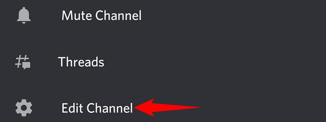Choose "Edit Channel" from the menu.