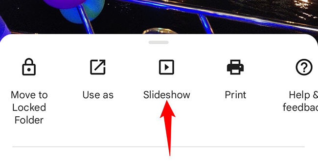 Select "Slideshow" from the photo menu.