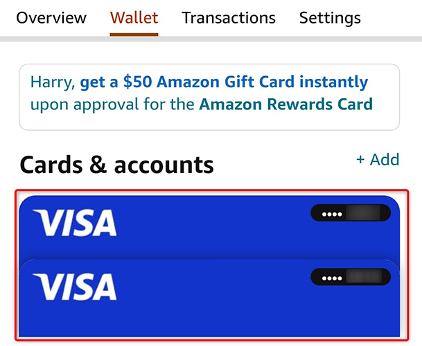 How to Delete a Credit Card From Your Amazon Account