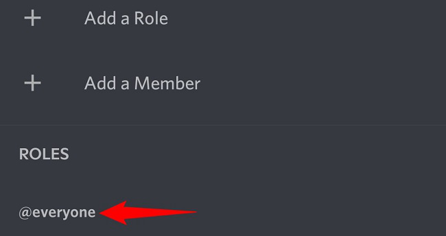 Tap a role in the "Roles" section.