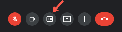 Captions button disabled on Google Meet