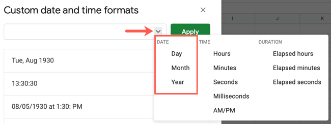 How to Create a Custom Date or Time Format in Google Sheets