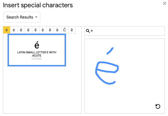 Special Characters in Google Docs