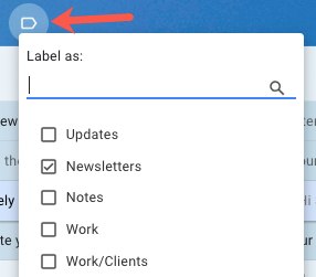Label icon and options