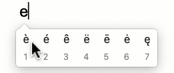 Mac letter E options