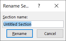 Window to name your section