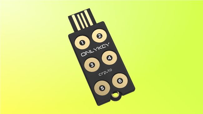 OnlyKey on yellow background