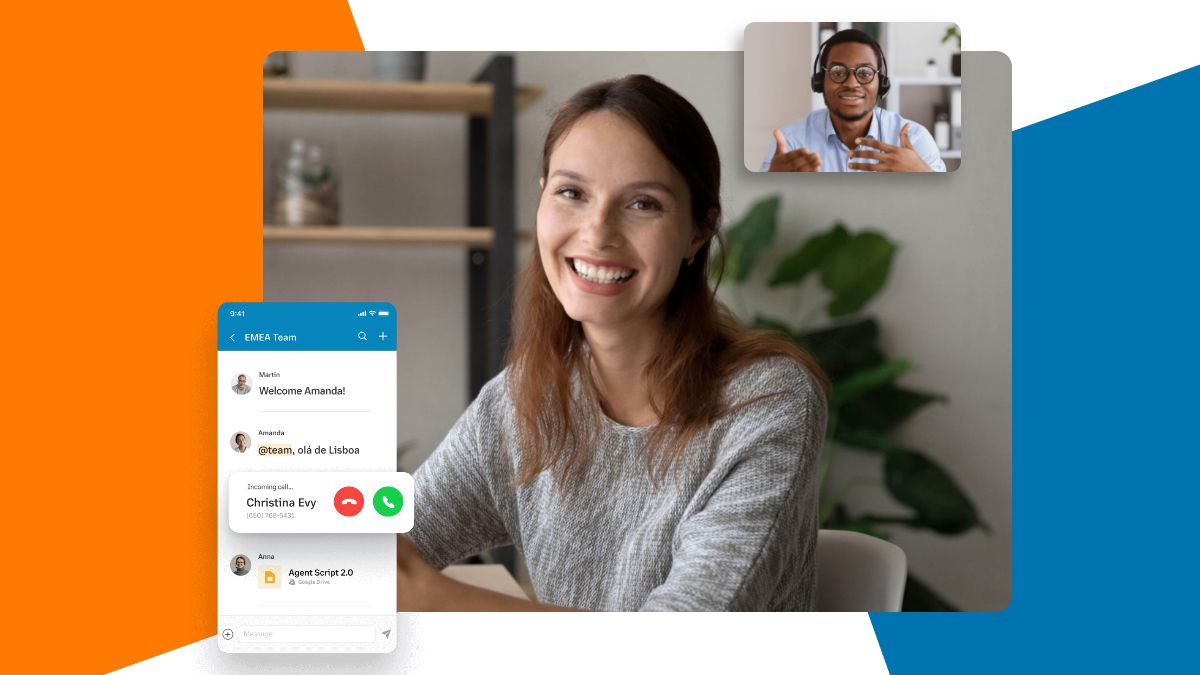 Two employees video conferencing on RingCentral