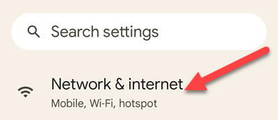 Select "Network and Internet."