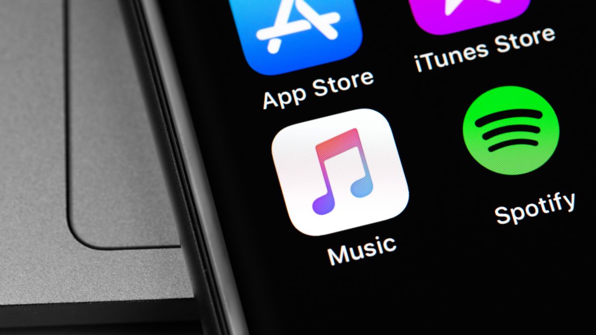 Apple Music app icon on an iPhone display.
