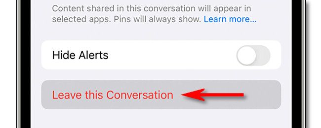 Tap "Leave This Conversation."
