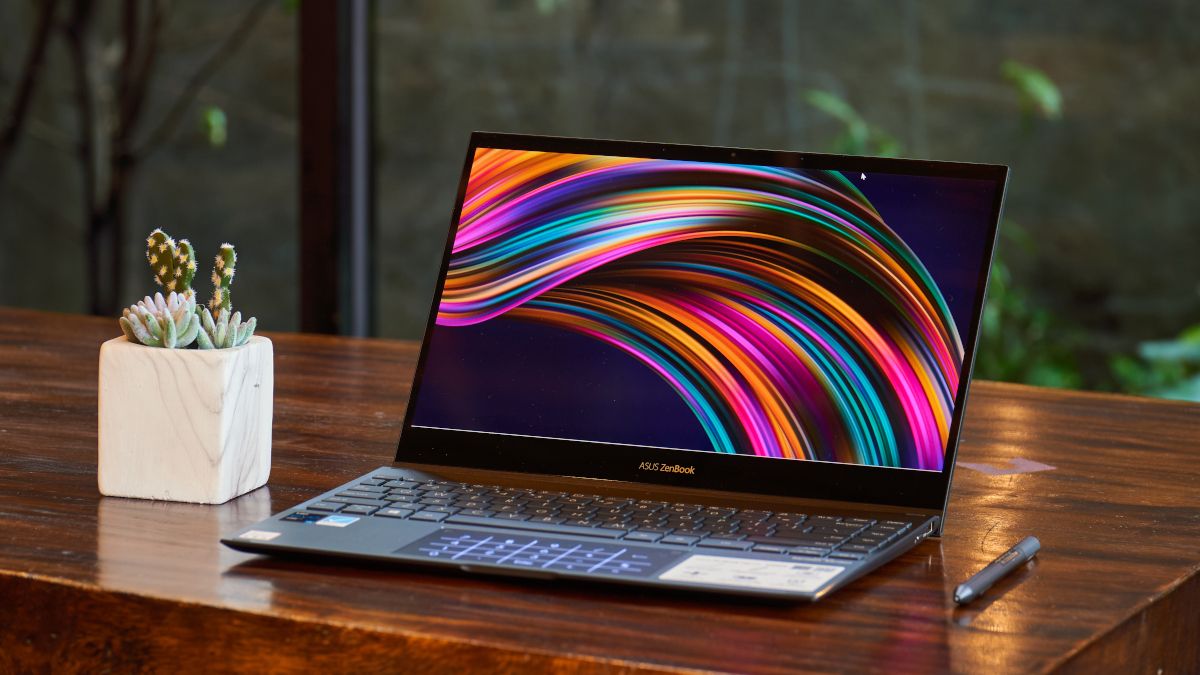 An ASUS ZenBook Flip 13 UX363 2-in-1 laptop with OLED display.